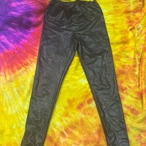 bp Black Leggings with Smooth Shiny Material and Form-Fitting Design